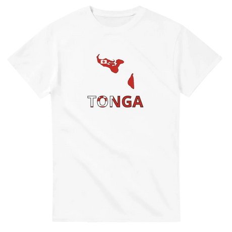 T-shirt drapeau tonga en carte - pixelforma