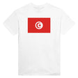T-shirt drapeau tunisie brodé coton mélangé rouge