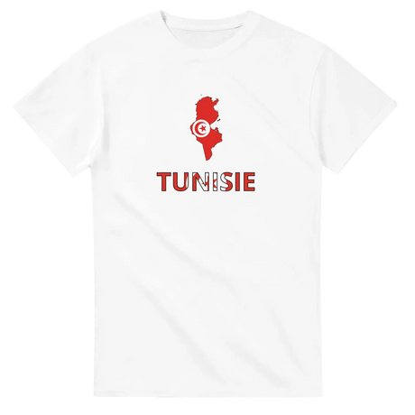 T-shirt drapeau tunisie en carte - pixelforma