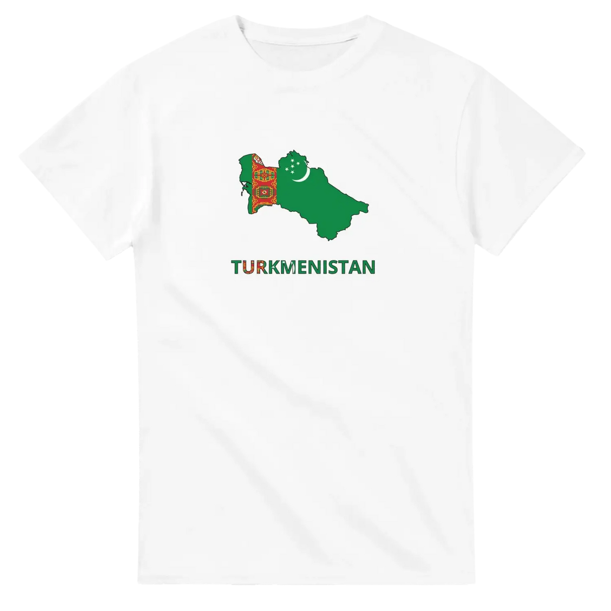 T-shirt drapeau turkménistan en carte - pixelforma