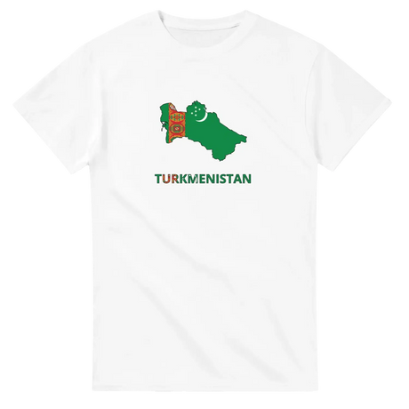 T-shirt drapeau turkménistan en carte - pixelforma