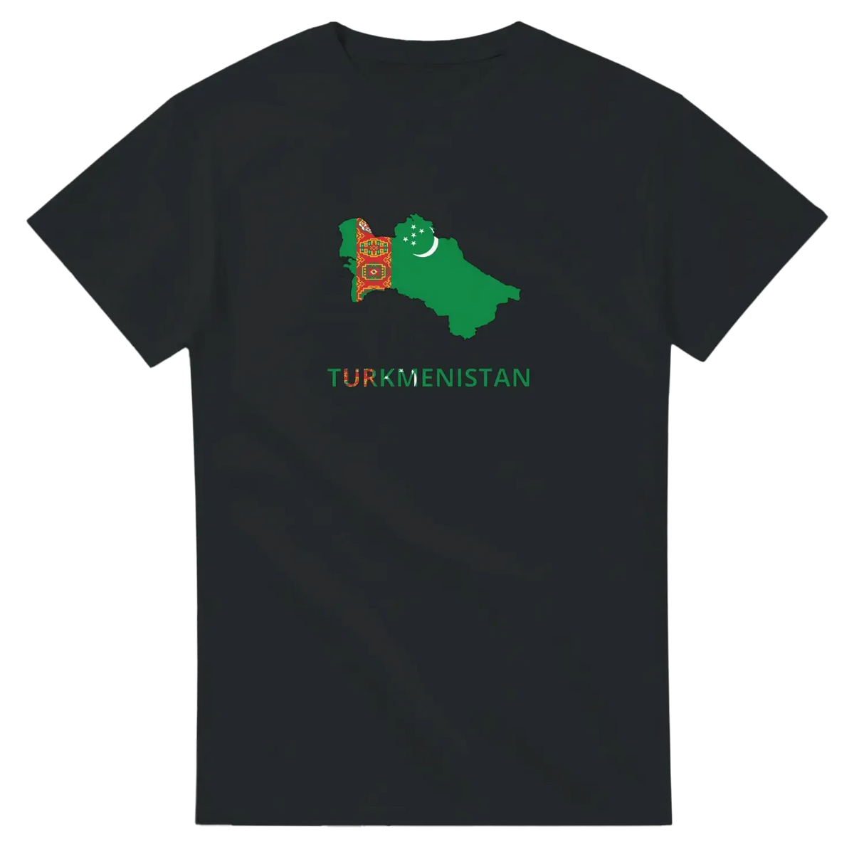 T-shirt drapeau turkménistan en carte - pixelforma