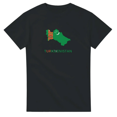 T-shirt drapeau turkménistan en carte - pixelforma