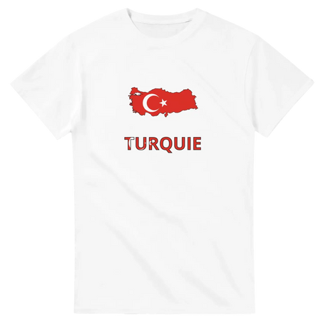 T-shirt drapeau turquie en carte - pixelforma