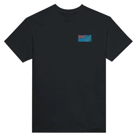 T-shirt drapeau tuvalu broderie couleur coton mélangé