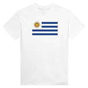 T-shirt drapeau uruguay coton épais imprimé manches longues
