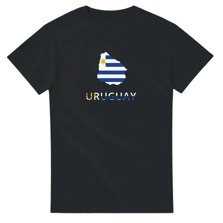 T-shirt drapeau uruguay en carte - pixelforma