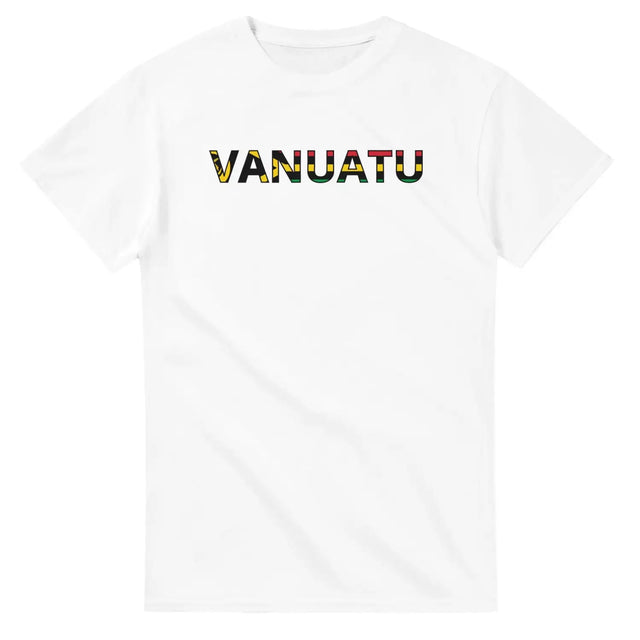 T-shirt drapeau vanuatu en écriture - pixelforma