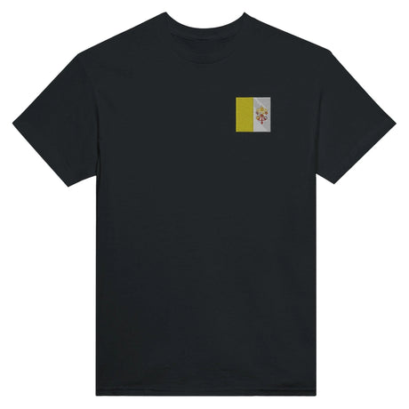T-shirt drapeau vatican brodé en coton mélangé doux