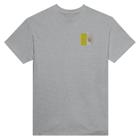 T-shirt drapeau vatican brodé en coton mélangé doux