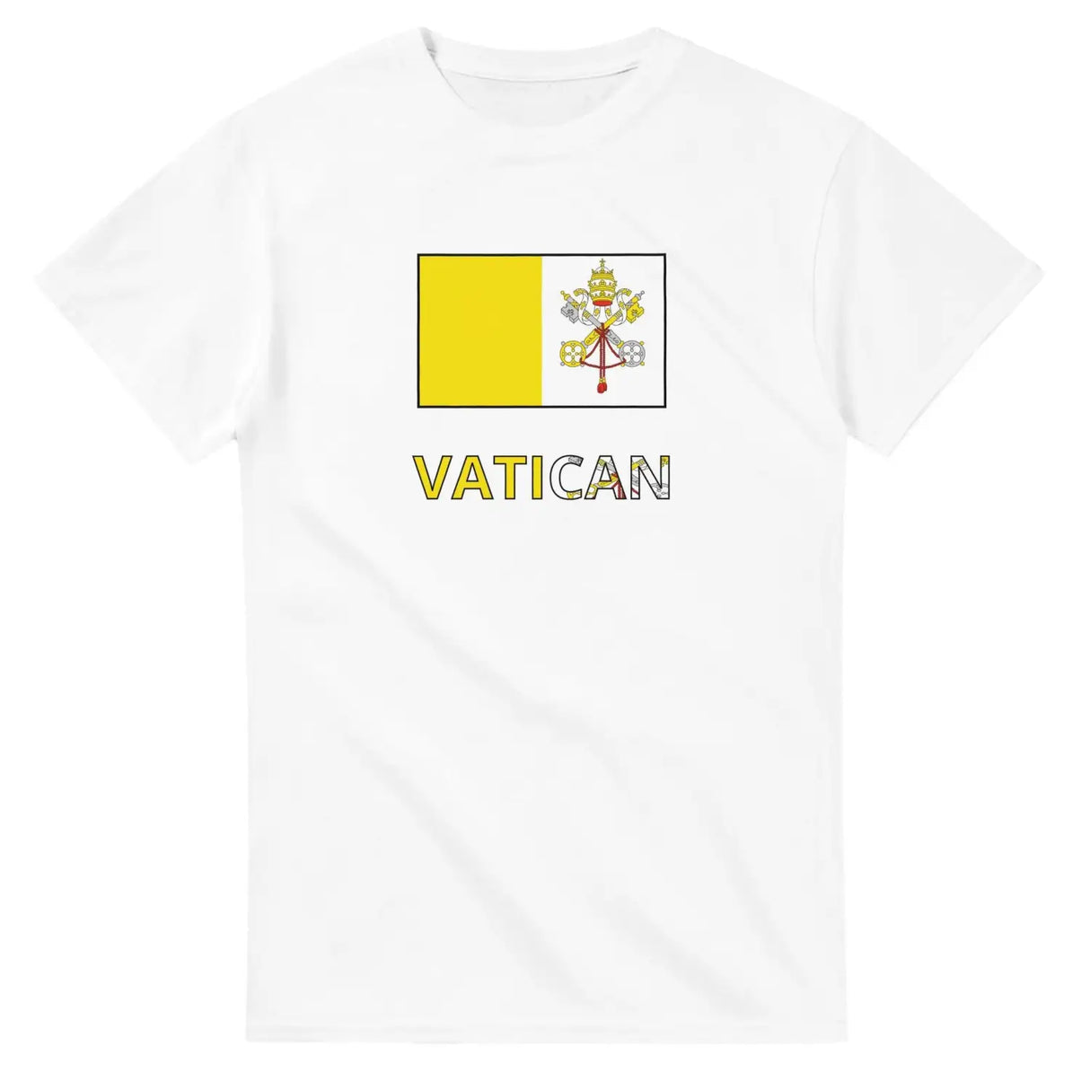 T-shirt drapeau vatican en texte - pixelforma