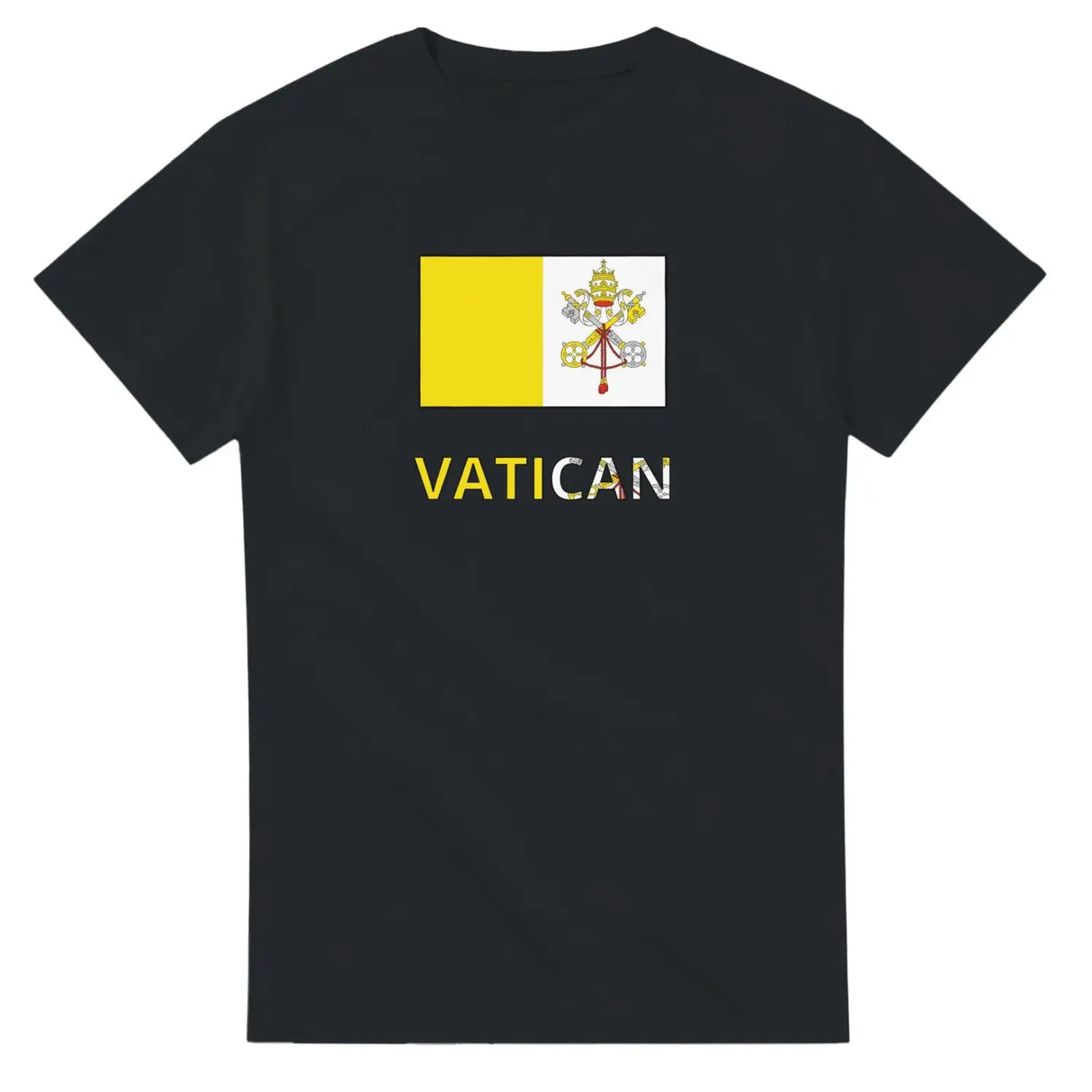 T-shirt drapeau vatican en texte - pixelforma