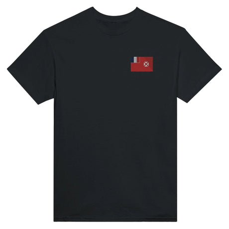 T-shirt drapeau wallis-et-futuna broderie coton mélangé