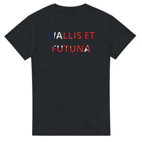 T-shirt drapeau wallis-et-futuna en écriture - pixelforma