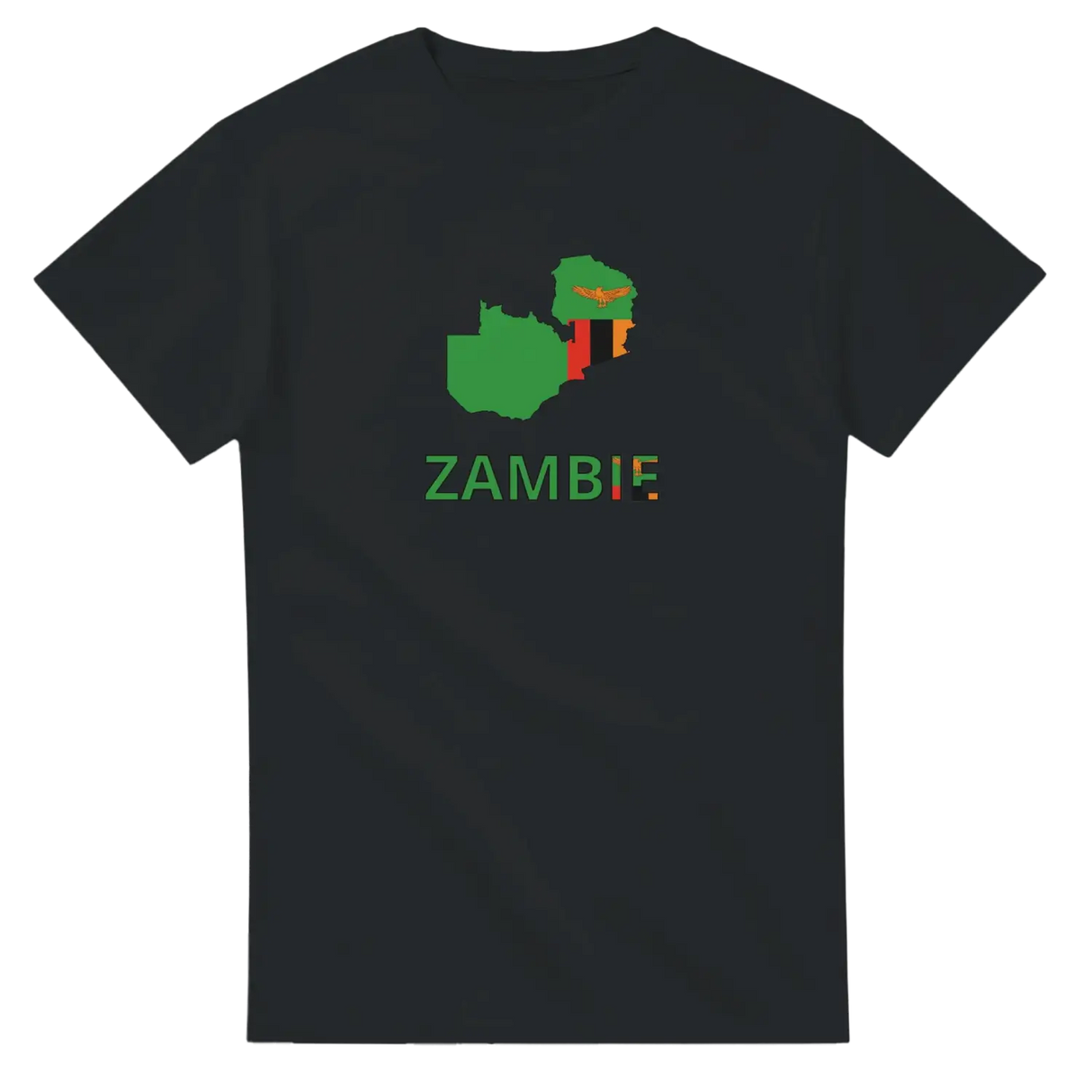 T-shirt drapeau zambie en carte - pixelforma