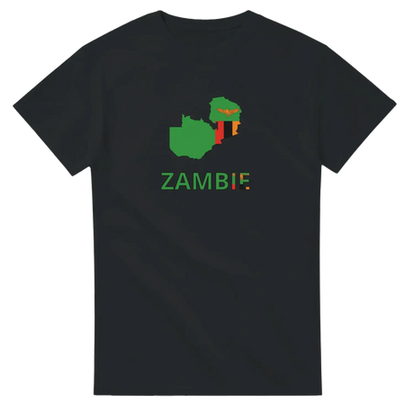 T-shirt drapeau zambie en carte - pixelforma