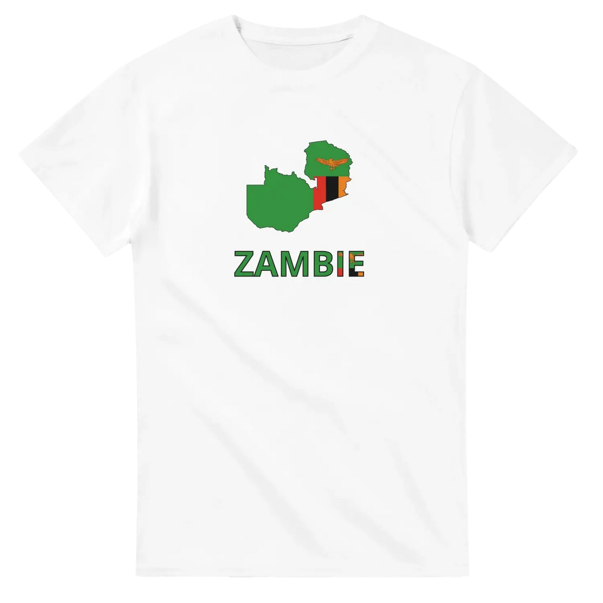 T-shirt drapeau zambie en carte - pixelforma