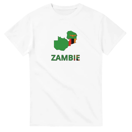 T-shirt drapeau zambie en carte - pixelforma