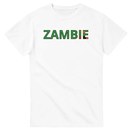 T-shirt drapeau zambie en écriture - pixelforma