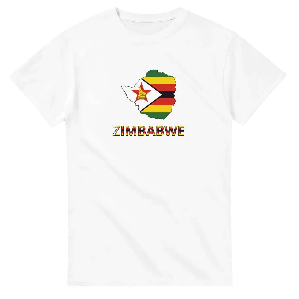 T-shirt drapeau zimbabwe en carte - pixelforma