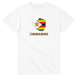 T-shirt drapeau zimbabwe en carte - pixelforma