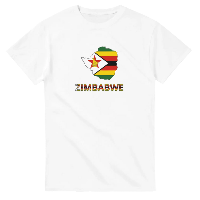 T-shirt drapeau zimbabwe en carte - pixelforma