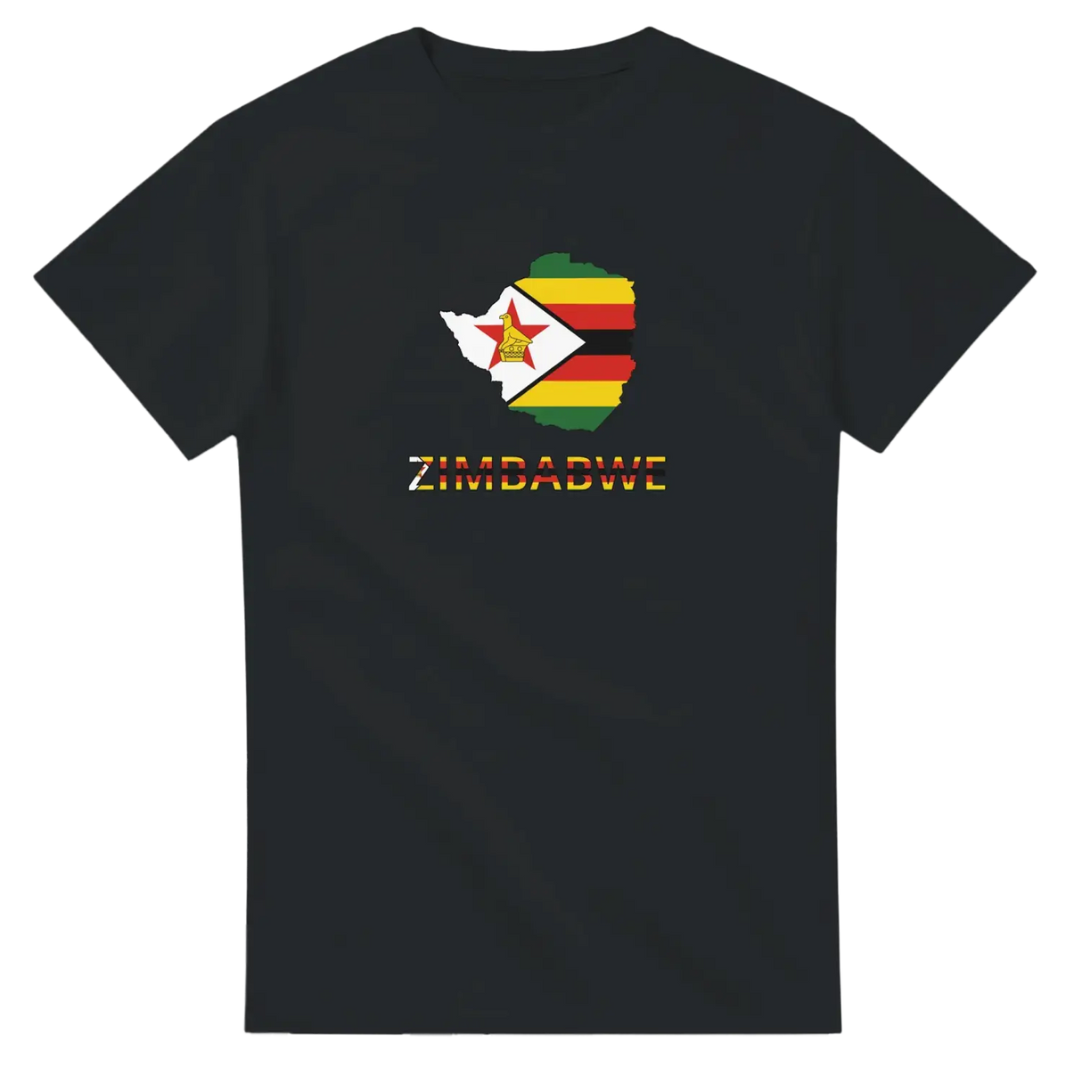 T-shirt drapeau zimbabwe en carte - pixelforma