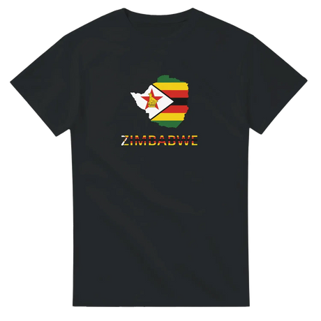 T-shirt drapeau zimbabwe en carte - pixelforma