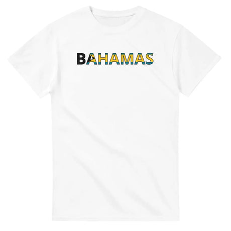 T-shirt écriture drapeau bahmas en écriture - pixelforma