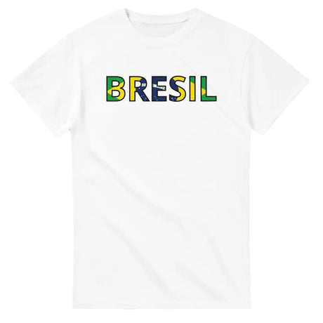 T-shirt écriture Drapeau Brésil - Pixelforma 