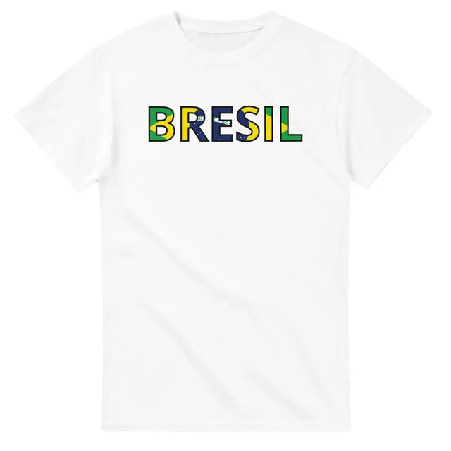 T-shirt écriture Drapeau Brésil - Pixelforma 