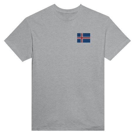 T-shirt islande broderie couleur coton épais manches longues