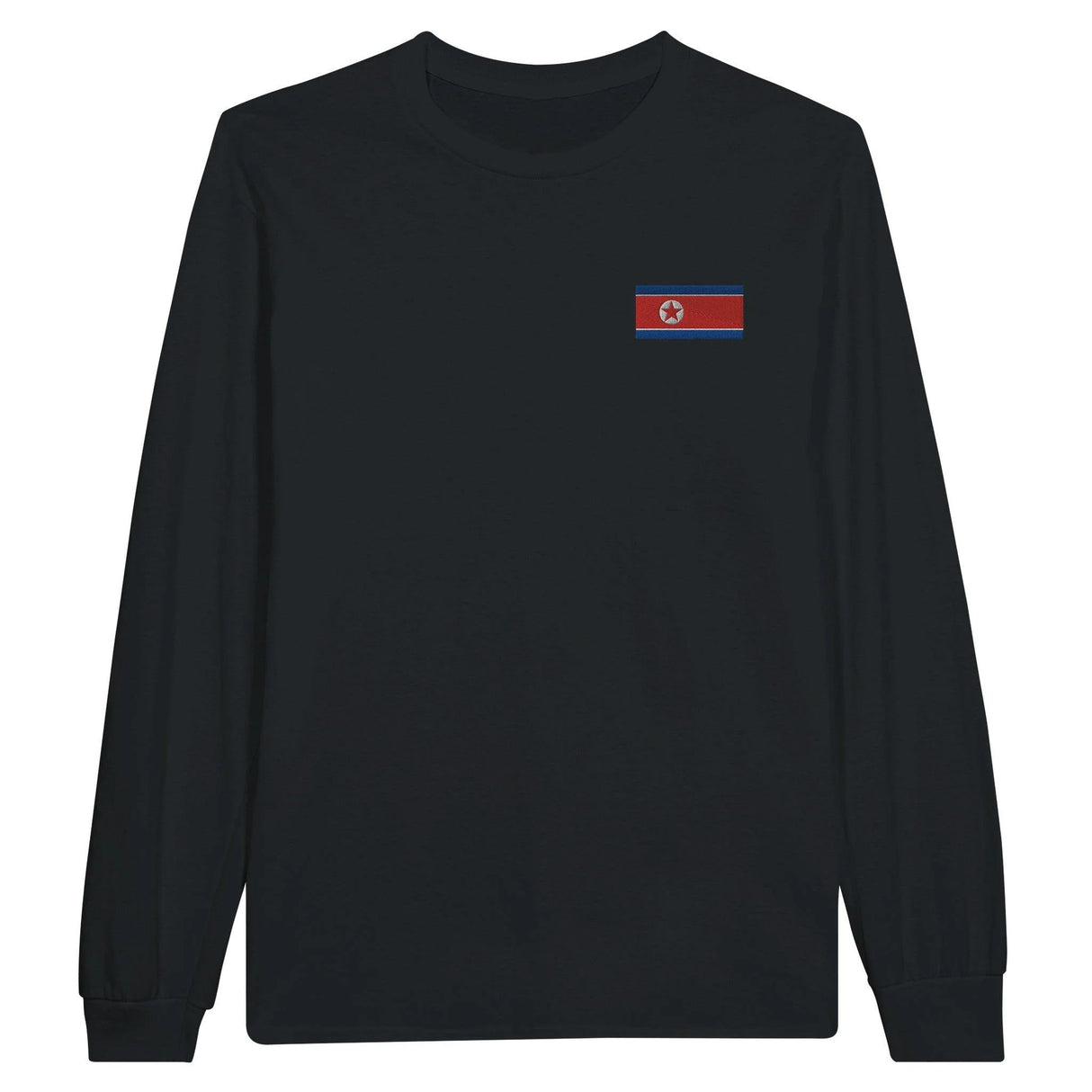 T-shirt manches longues corée du nord broderie coton doux