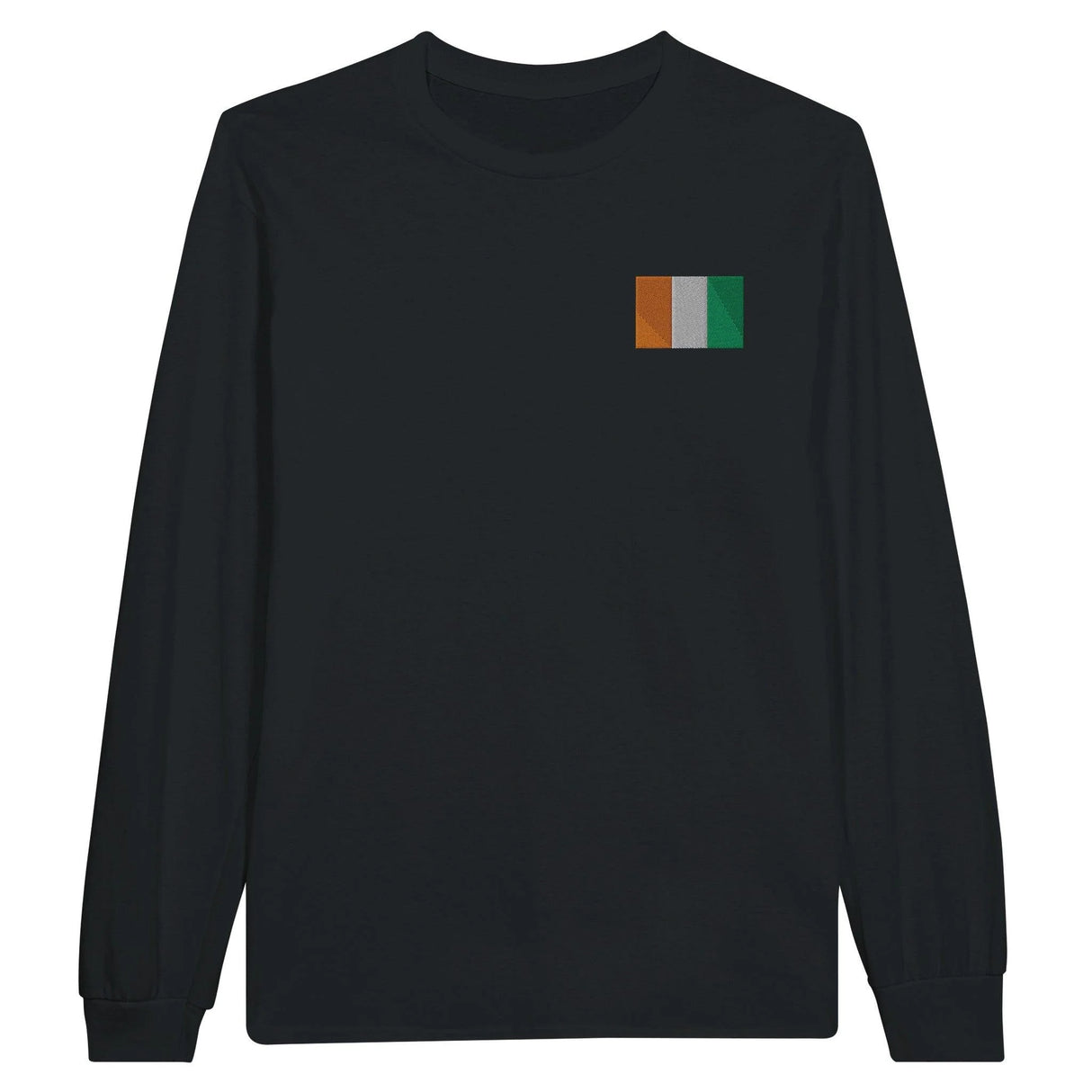 T-shirt manches longues côte d’ivoire coton broderie couleur