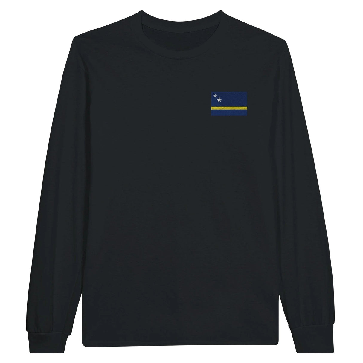 T-shirt manches longues curaçao broderie couleur coton doux