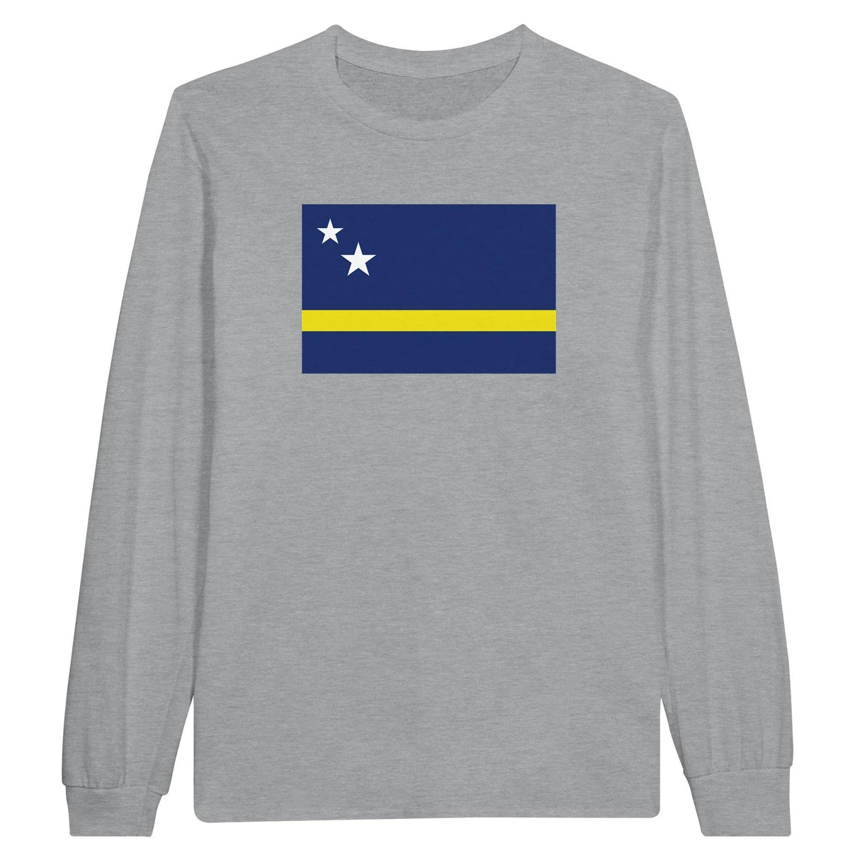 T-shirt manches longues curaçao couleur coton mélangé