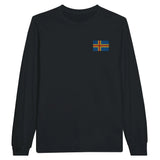 T-shirt manches longues drapeau åland broderie coton mélangé