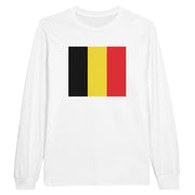 T-shirt manches longues drapeau belgique coton mélangé doux