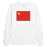 T-shirt manches longues drapeau chine coton mélangé doux