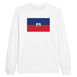 T-shirt manches longues drapeau d’haïti coton mélangé