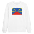 T-shirt manches longues drapeau réunion coton mélangé doux