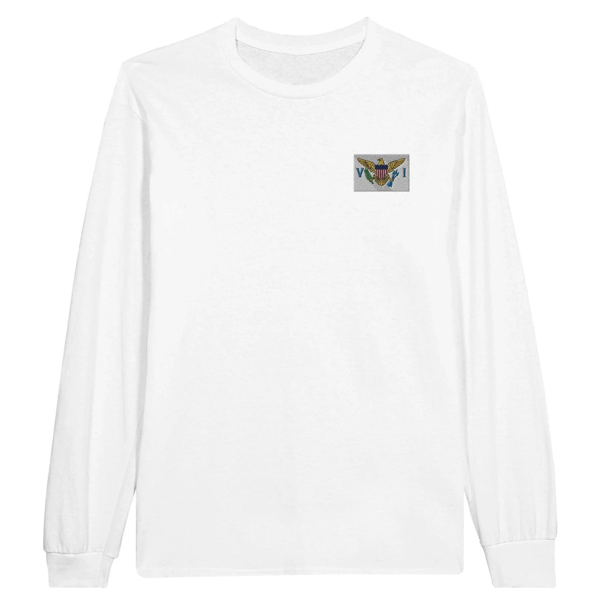 T-shirt manches longues îles vierges broderie coton mélangé