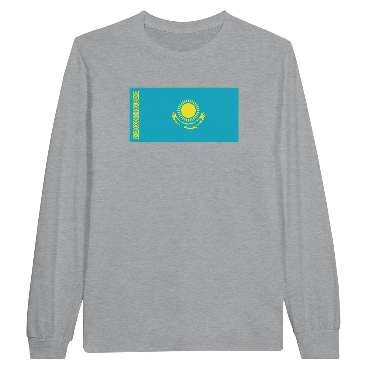 T-shirt manches longues kazakhstan couleur coton mélangé