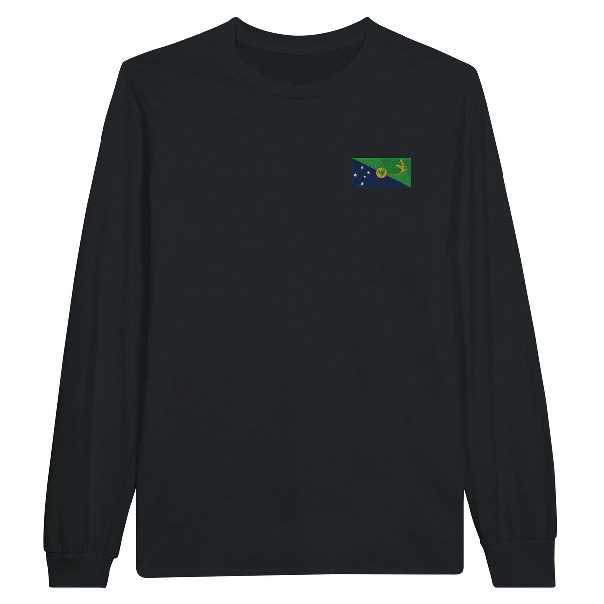 T-shirt manches longues l’île christmas broderie coton mélangé