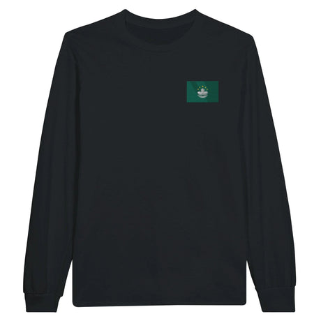 T-shirt manches longues macao broderie couleur coton doux