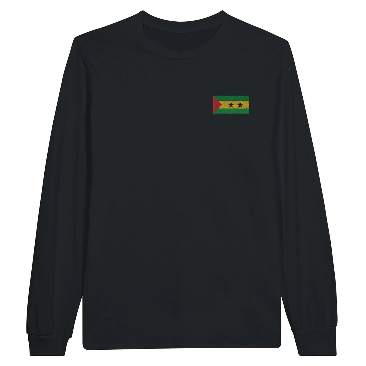 T-shirt manches longues sao tomé-et-principe broderie coton
