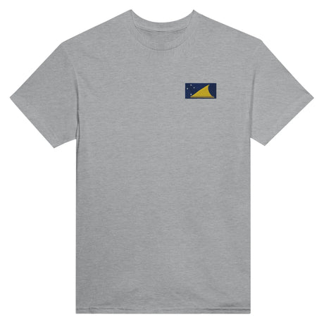 T-shirt tokelau broderie couleur en coton épais mélangé