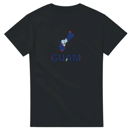 T-shirt drapeau guam en carte - pixelforma