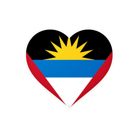 Autocollant en coeur Drapeau d'Antigua-et-Barbuda en plusieurs tailles - Pixelforma 
