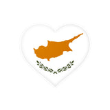 Autocollant en coeur Drapeau de Chypre en plusieurs tailles - Pixelforma 